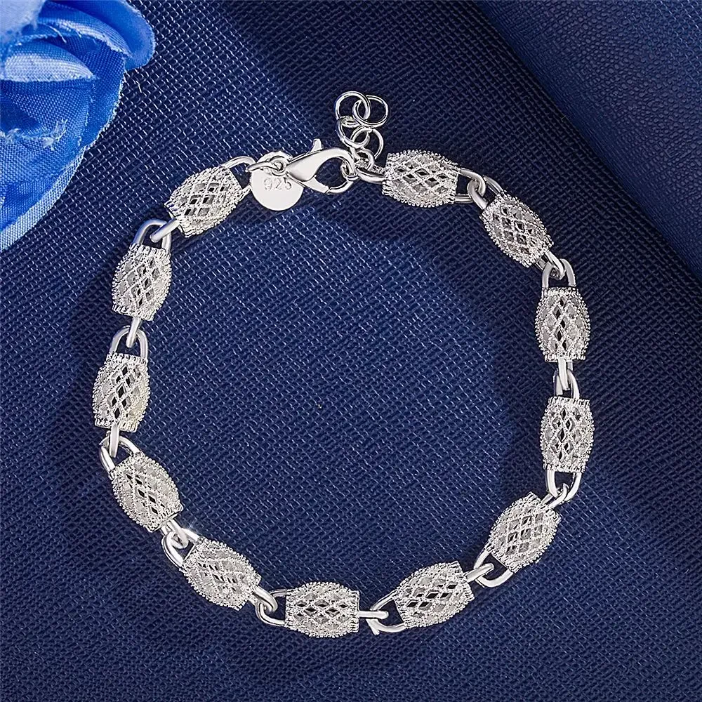 925 Sterling Silver Full-Blown Flowers Bracelet ·Delicate Adjustable Light Luxury Jewelry for Women, Party & Wedding