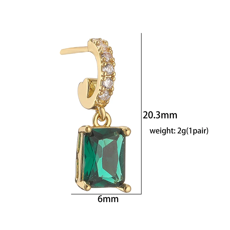 Silver Color Luxury Jewelry Set ·Green Zircon Stud Earrings & Necklace Pendant, Wedding Gifts