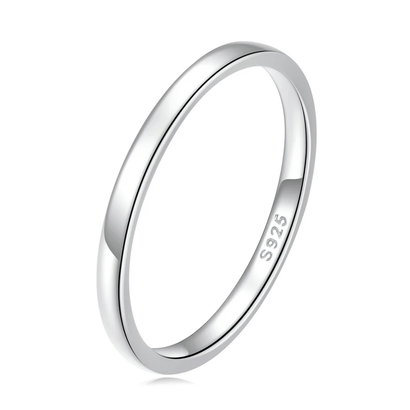 Authentic 925 Sterling Silver Simple Ring for Women ·Trendy Eternity Ring, Fine Jewelry