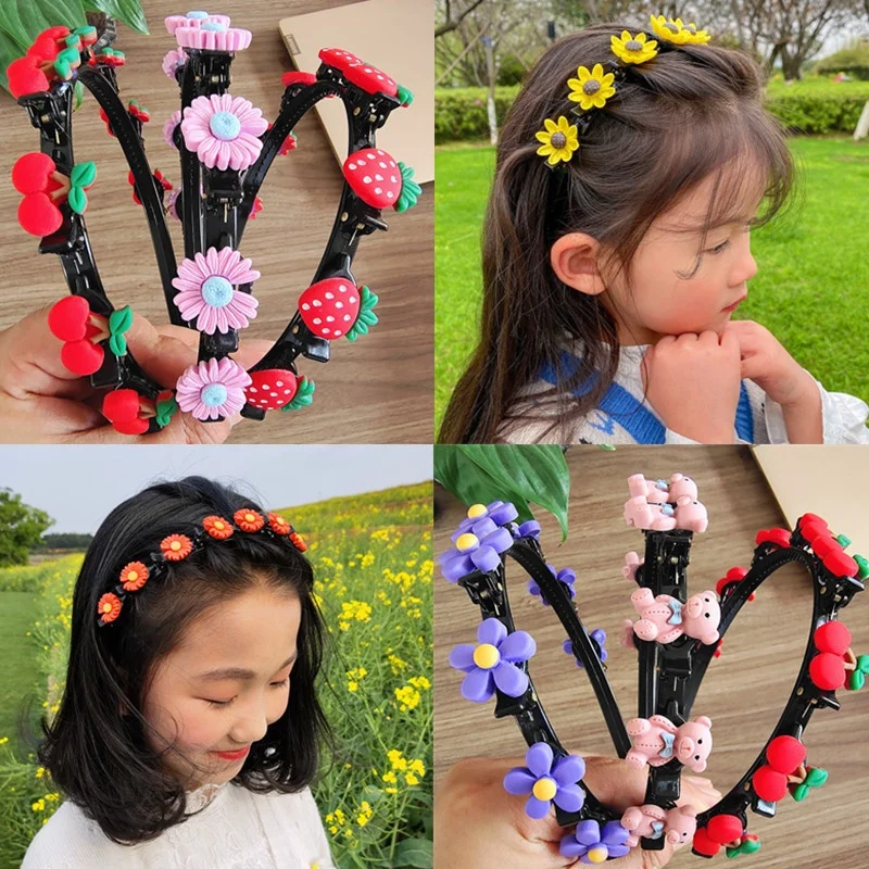 Braided Hair Bands for Girls ·Flower, Love & Fruit Headbands, New Fashion Hair Accessories for Women