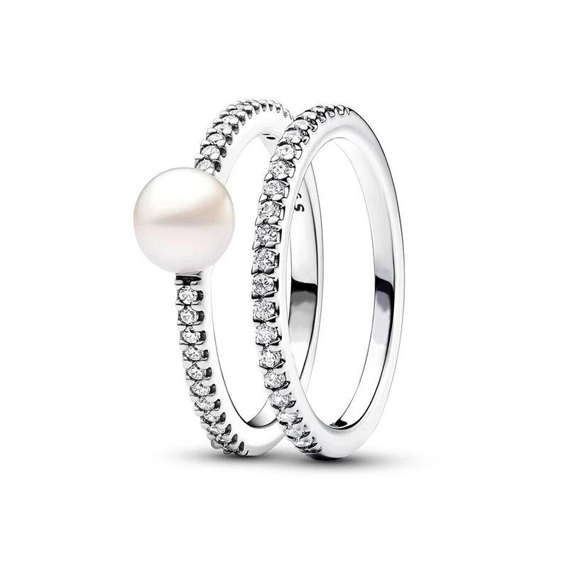 925 Sterling Silver Ring Set ·Sparkling Wave, Rose in Bloom, Pearl, and Sun & Moon Designs ·Perfect Gift for Women