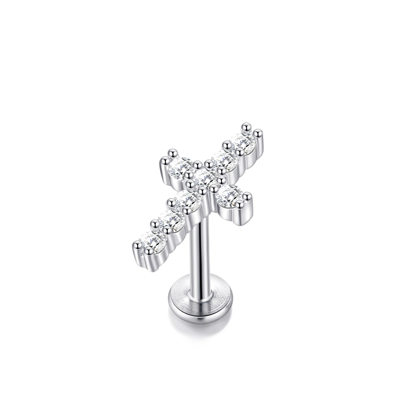 1Pc Flower Tragus Piercing Stud Earring ·Internally Threaded 316L Surgical Steel Labret Monroe Cartilage Helix Ear Jewelry