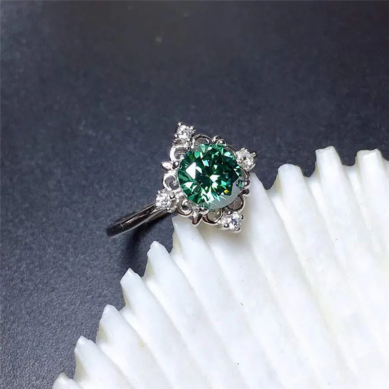 925 Sterling Silver Wedding Rings for Women ·Green Cubic Zirconia, Elegant Fashion Finger Accessories