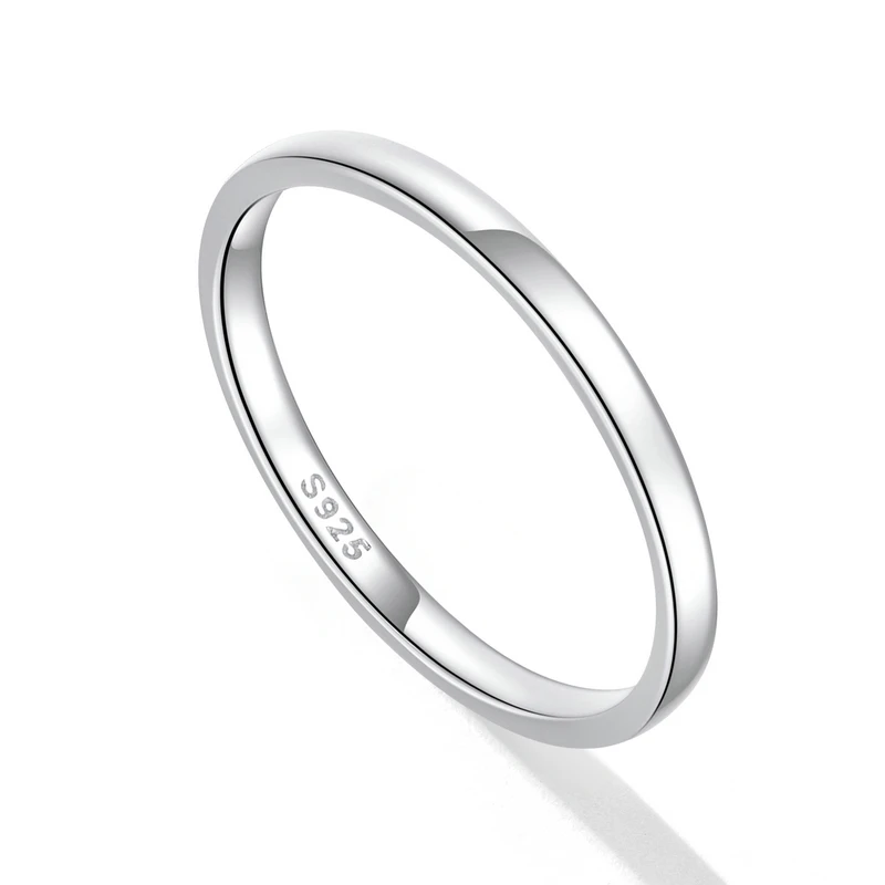 Authentic 925 Sterling Silver Simple Ring for Women ·Trendy Eternity Ring, Fine Jewelry