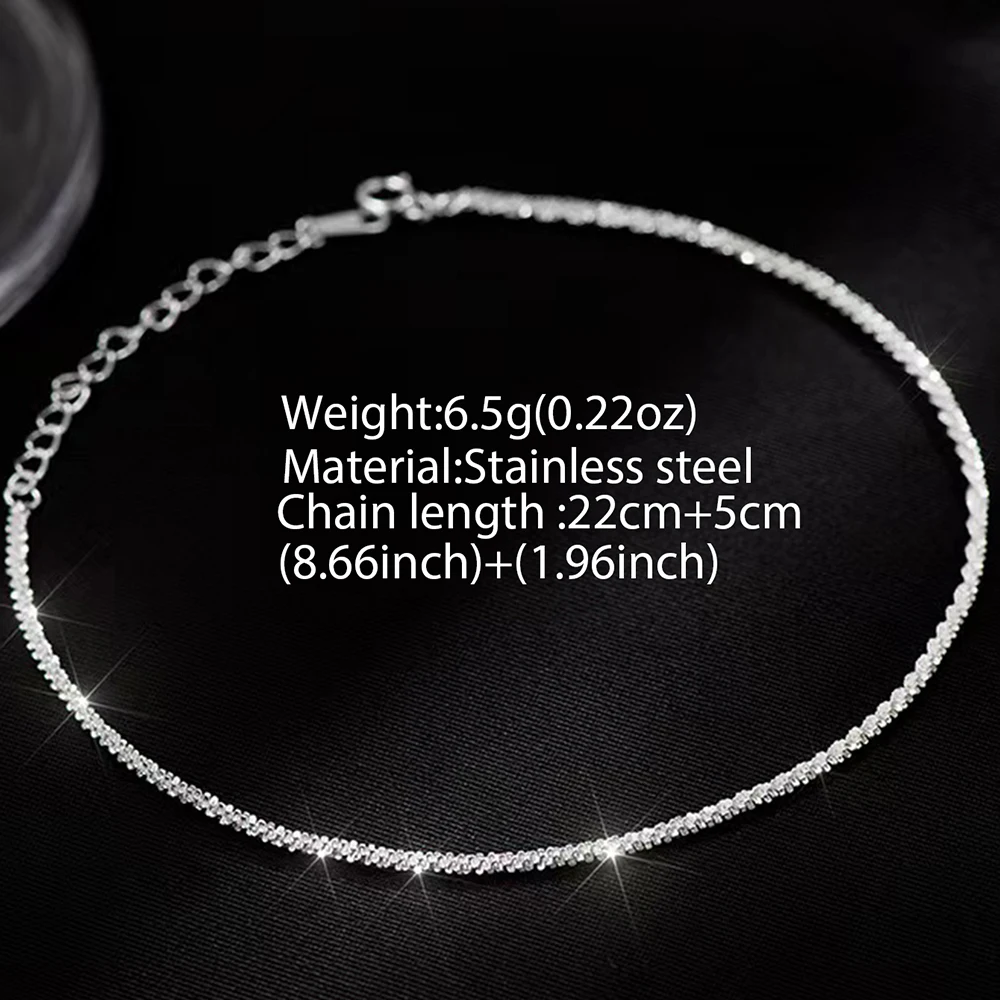 Simple & Elegant Stainless Steel Anklet ·Fashion Chain Design for Women, Perfect Party Gift