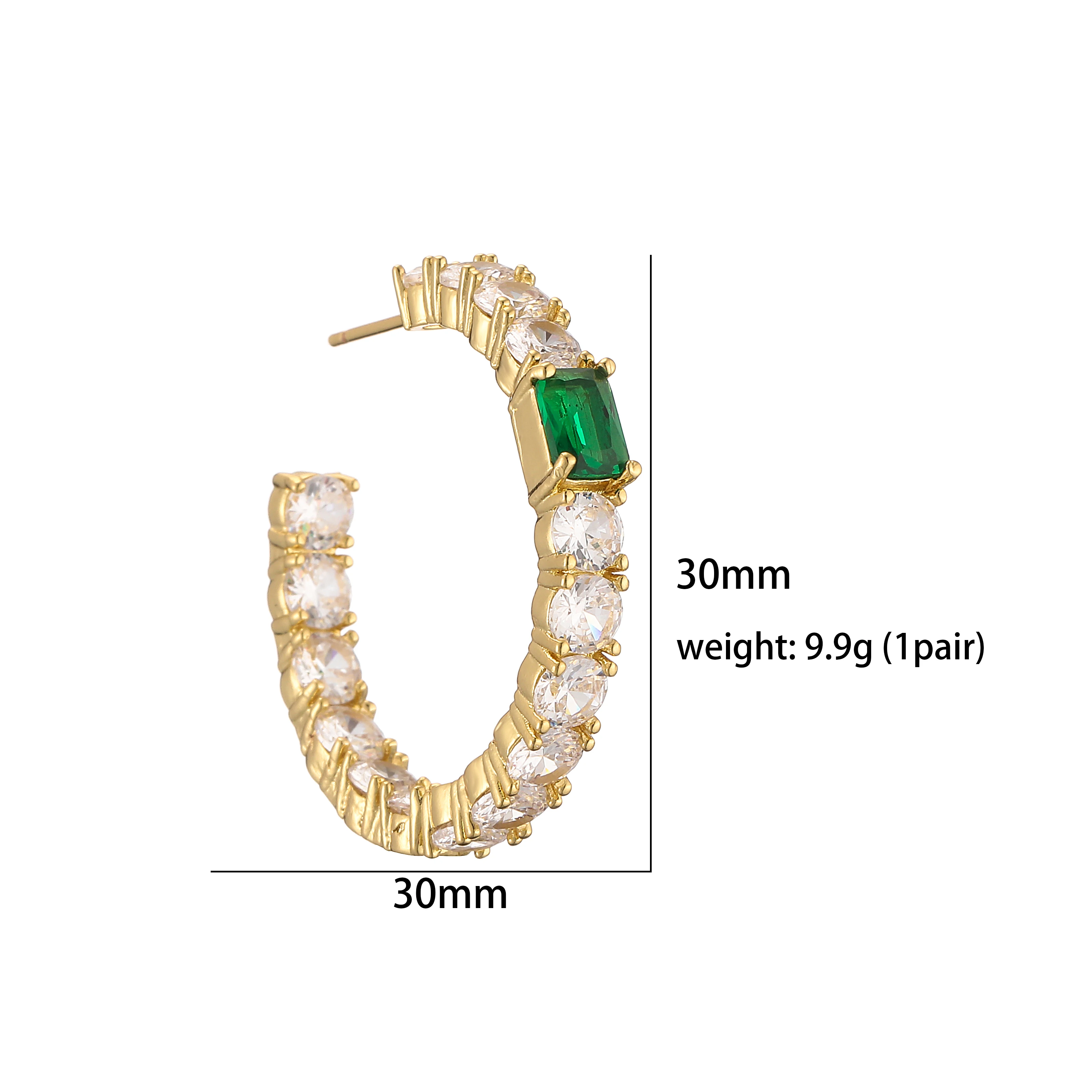 Silver Color Luxury Jewelry Set ·Green Zircon Stud Earrings & Necklace Pendant, Wedding Gifts