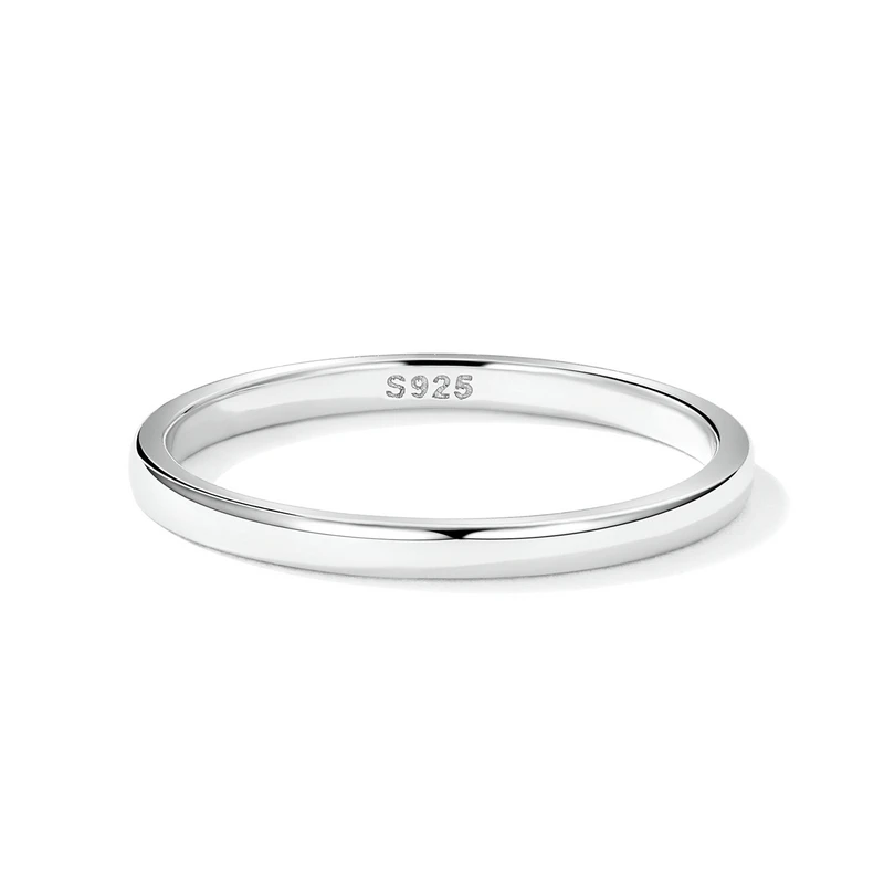 Authentic 925 Sterling Silver Simple Ring for Women ·Trendy Eternity Ring, Fine Jewelry