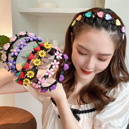 Braided Hair Bands for Girls ·Flower, Love & Fruit Headbands, New Fashion Hair Accessories for Women