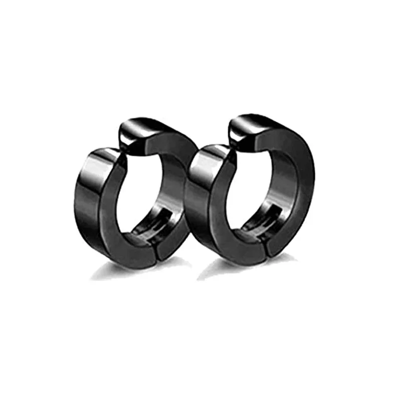 1 Pair Magnetic Ear Clip Set ·Stainless Steel Cross Ring Non-Perforated Fake Gauge Earrings for Men & Women ·Trendy Jewelry Gift