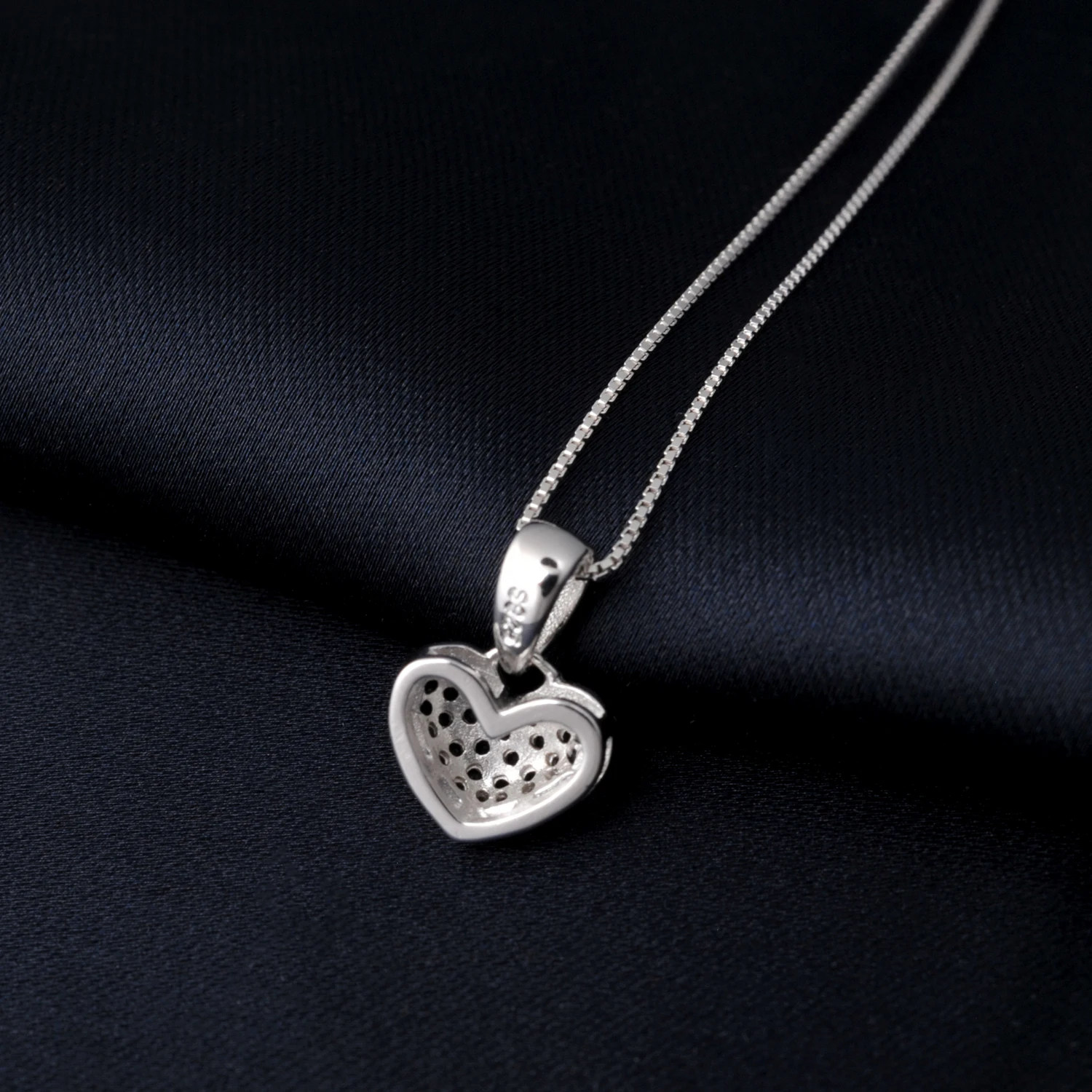 Potiy Heart Natural Black Spinel Pendant Necklace ·925 Sterling Silver for Women, Daily Wear & Wedding Jewelry (No Chain)