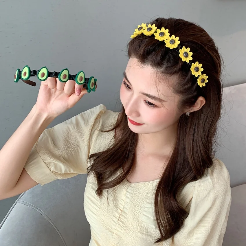 Braided Hair Bands for Girls ·Flower, Love & Fruit Headbands, New Fashion Hair Accessories for Women