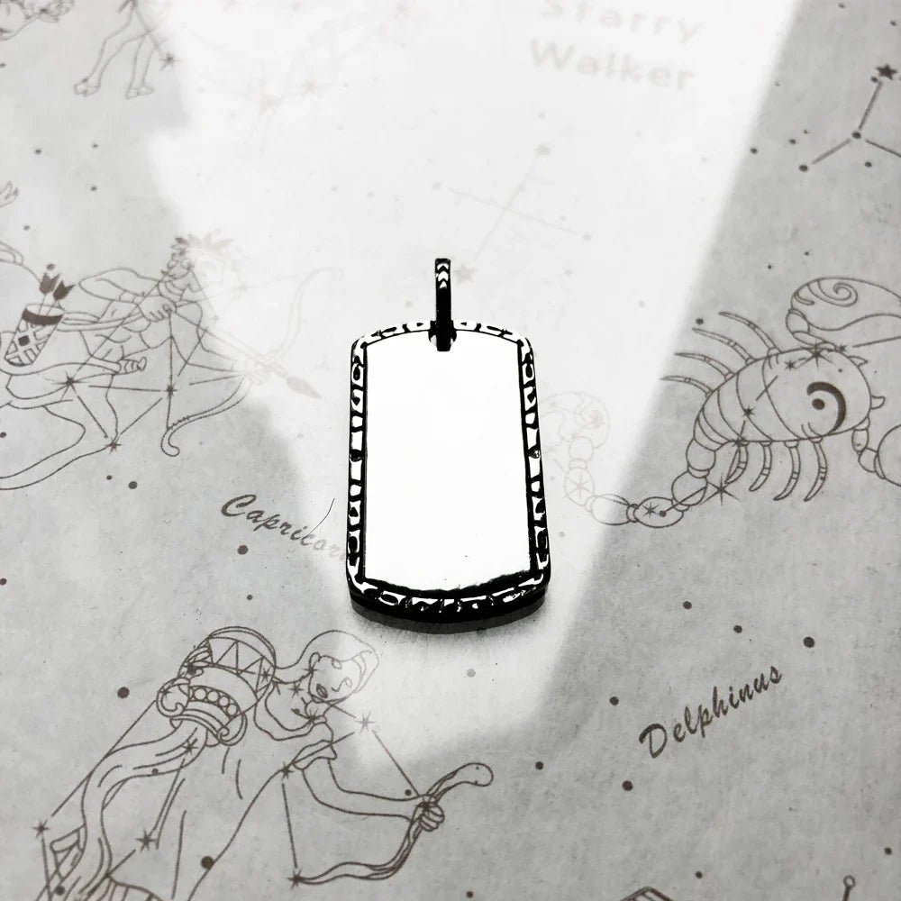 Pendant Dog Tag 925 Sterling Silver - Fashion Fine Jewelry, Europe-Inspired Rebel Street Style Gift for Women & Men