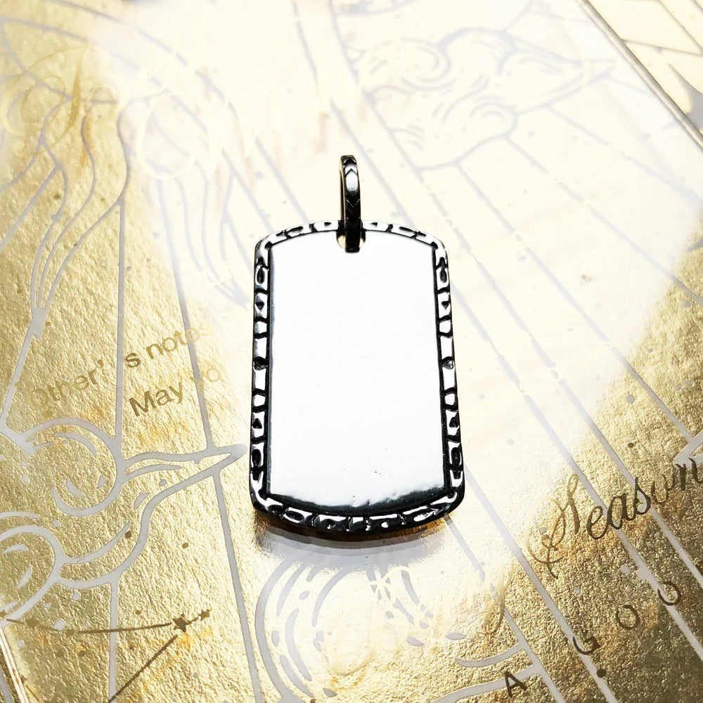 Pendant Dog Tag 925 Sterling Silver - Fashion Fine Jewelry, Europe-Inspired Rebel Street Style Gift for Women & Men