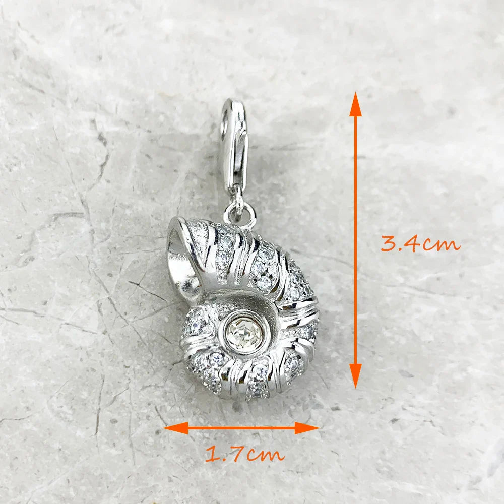 New Conch Pendant 925 Sterling Silver - Lucky Charm Ocean Gift for Women, Trendy Summer Jewelry