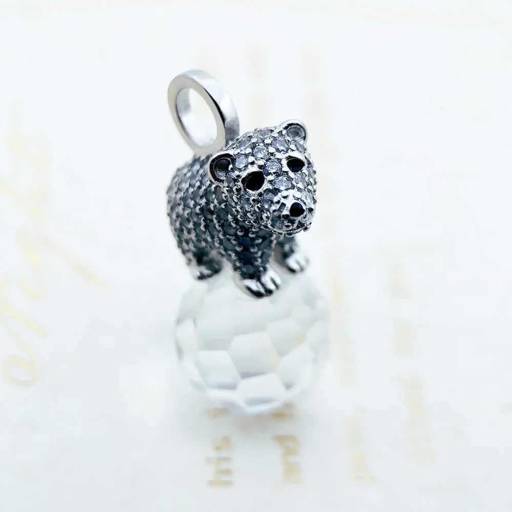 Pendant Polar Bear Winter 925 Sterling Silver - New Fashion Glam Jewelry, Europe-Inspired Cute Animal Soul Gift for Women