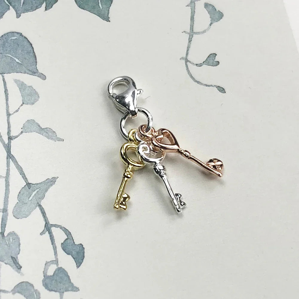 Fashion Hot Keys Pendant Dangle Charm for Women - Brand New 925 Sterling Silver Romantic Jewelry Gift