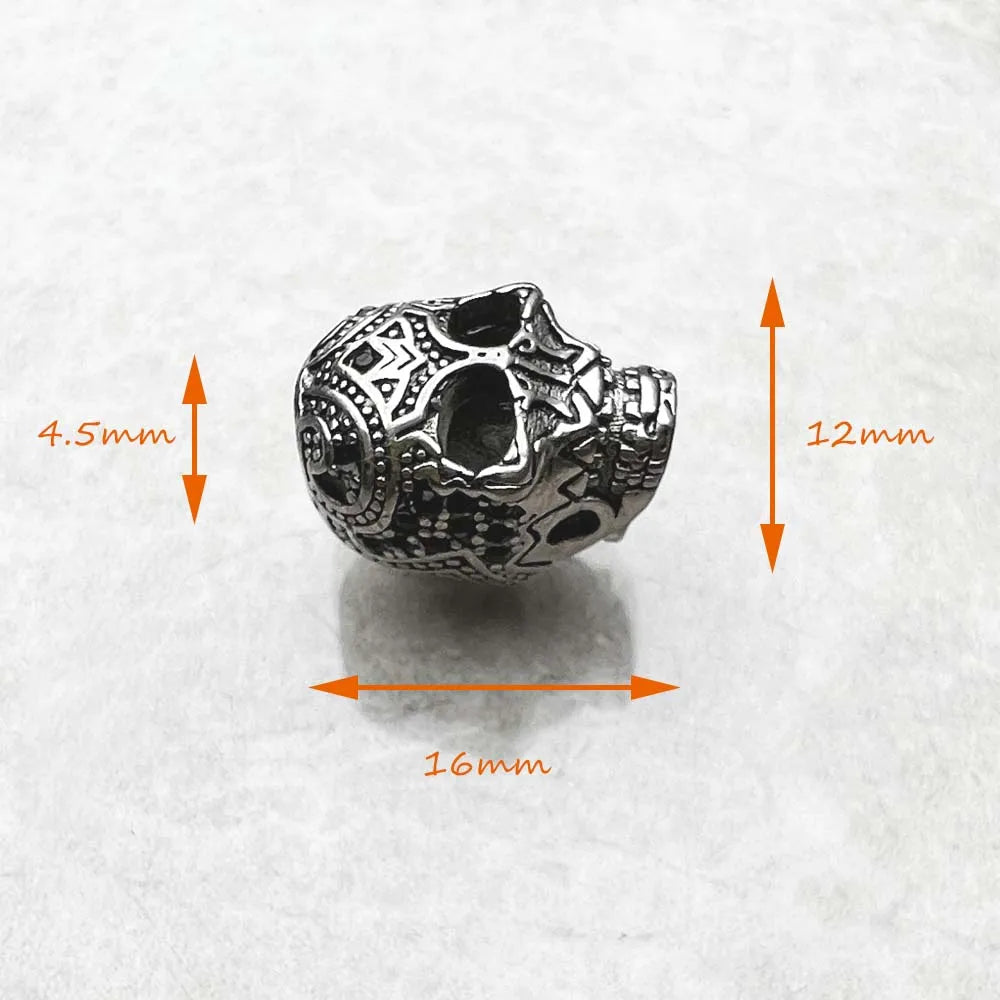 Beads Black Skull King 925 Sterling Silver Punk Charm Jewelry - Summer 2024 Gift for Women & Men