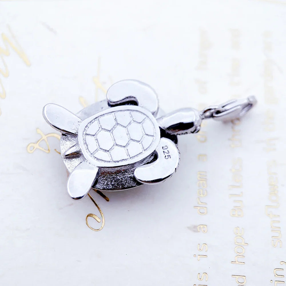 Pendant Green Turtle Large 925 Sterling Silver - Brand New Fashion Jewelry, Europe-Inspired Accessories Gift for Women & Men