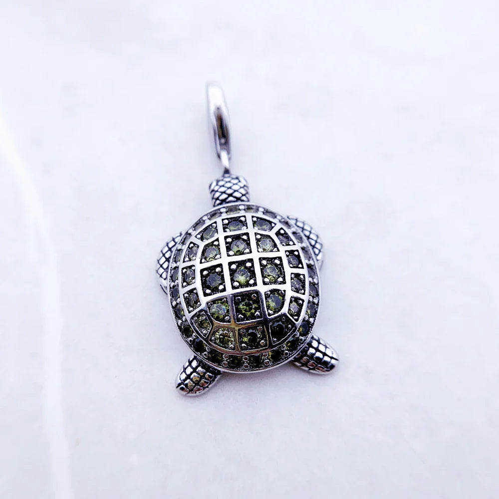 Pendant Green Turtle Large 925 Sterling Silver - Brand New Fashion Jewelry, Europe-Inspired Accessories Gift for Women & Men