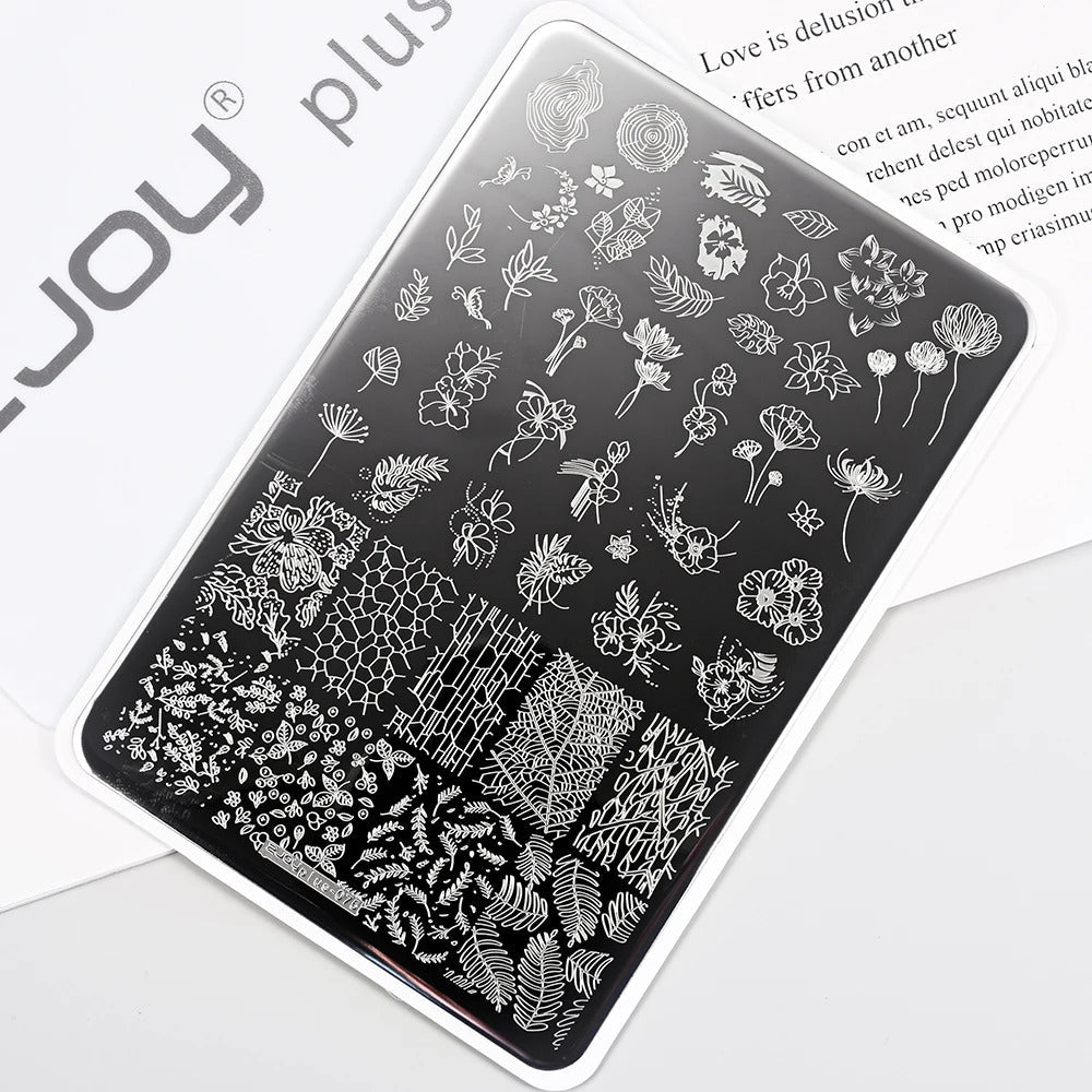 Large Geometry Nail Stamping Plates ·Animal & Line Designs, Thickened Template Mold for Nail Art Printing, Stencil Stamp Tool