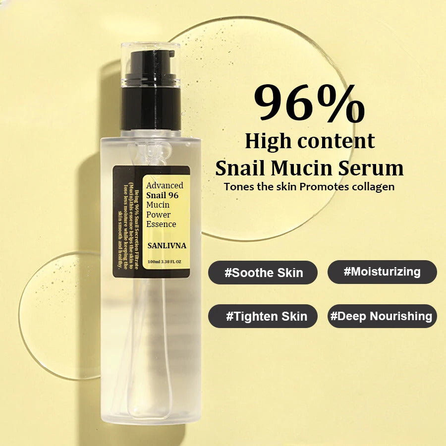 Snail Mucin 96% Korean Skin Care Facial Essence ·Fading Fine Lines, Firming & Brightening, Anti-Aging Repair Essence