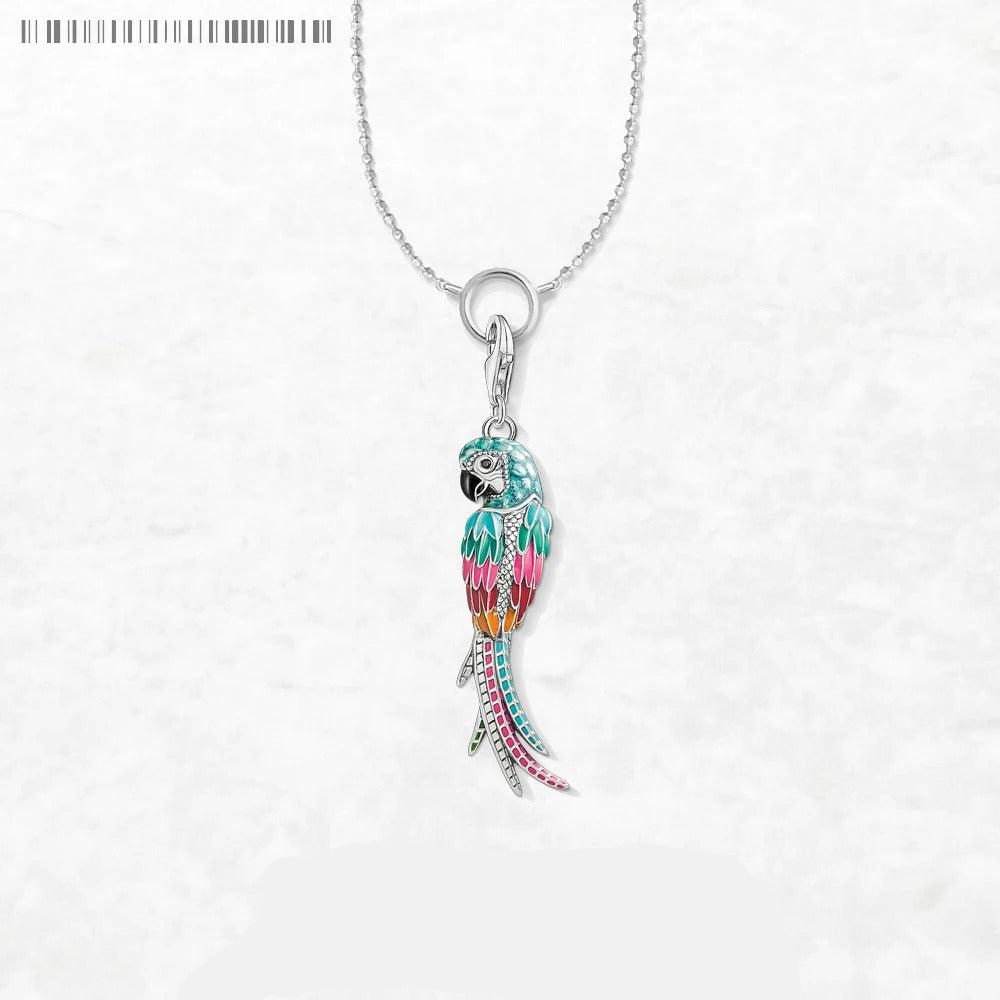 Charm Necklace Parrot Spring - 925 Sterling Silver Fashion Jewelry for Women & Girls