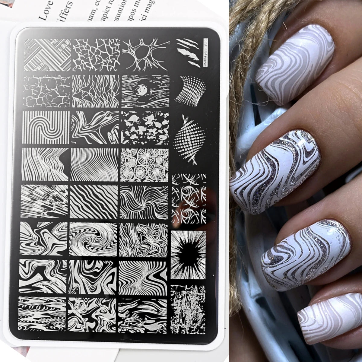 Large Geometry Nail Stamping Plates ·Animal & Line Designs, Thickened Template Mold for Nail Art Printing, Stencil Stamp Tool