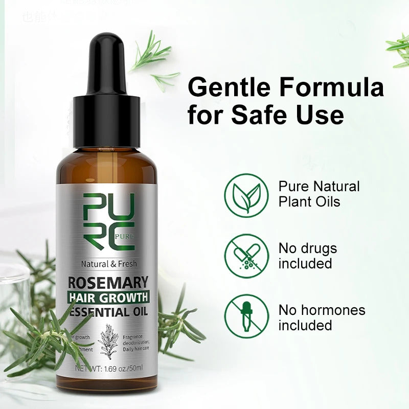 PURC Rosemary Oil Hair Growth Products ·Ginger Anti-Hair Loss, Fast Regrowth, Thicken Oil, Scalp Treatment for Men & Women ·Hair Care Solution