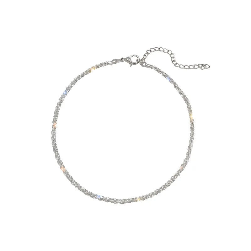 925 Sterling Silver Simple Temperament Anklet ·Elegant Fashion Jewelry for Women, Perfect Birthday Gift