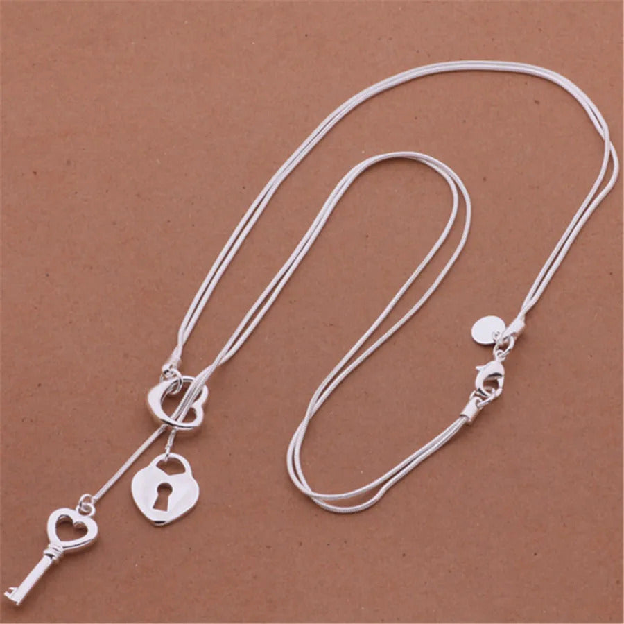 Promotional 925 Sterling Silver Charms Necklace ·High-Quality Exquisite Fashion Jewelry for Women, Classic & Cute, 45CM