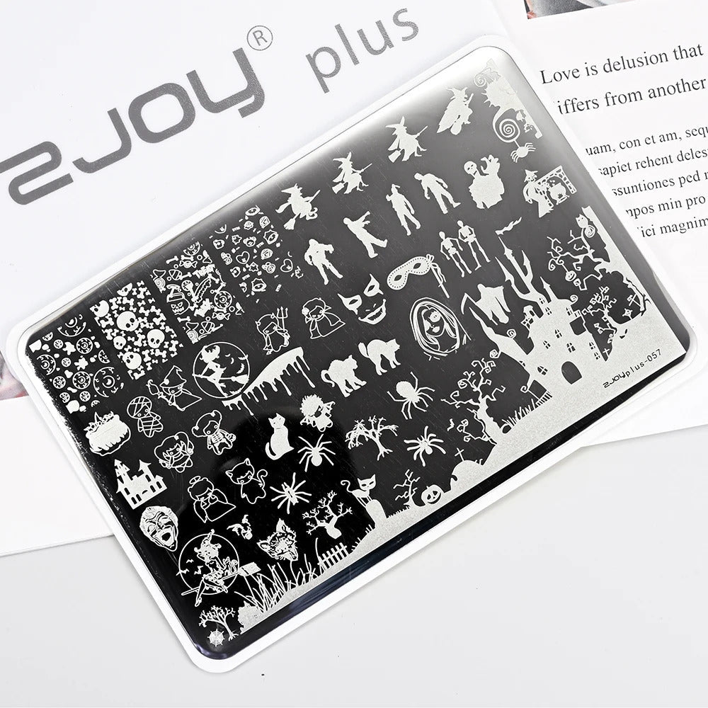 Large Geometry Nail Stamping Plates ·Animal & Line Designs, Thickened Template Mold for Nail Art Printing, Stencil Stamp Tool