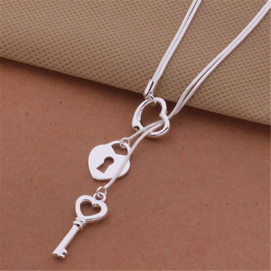 Promotional 925 Sterling Silver Charms Necklace ·High-Quality Exquisite Fashion Jewelry for Women, Classic & Cute, 45CM