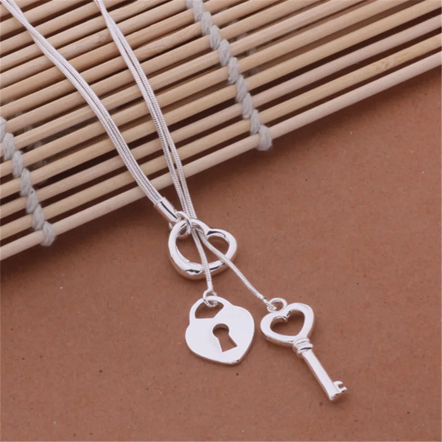 Promotional 925 Sterling Silver Charms Necklace ·High-Quality Exquisite Fashion Jewelry for Women, Classic & Cute, 45CM