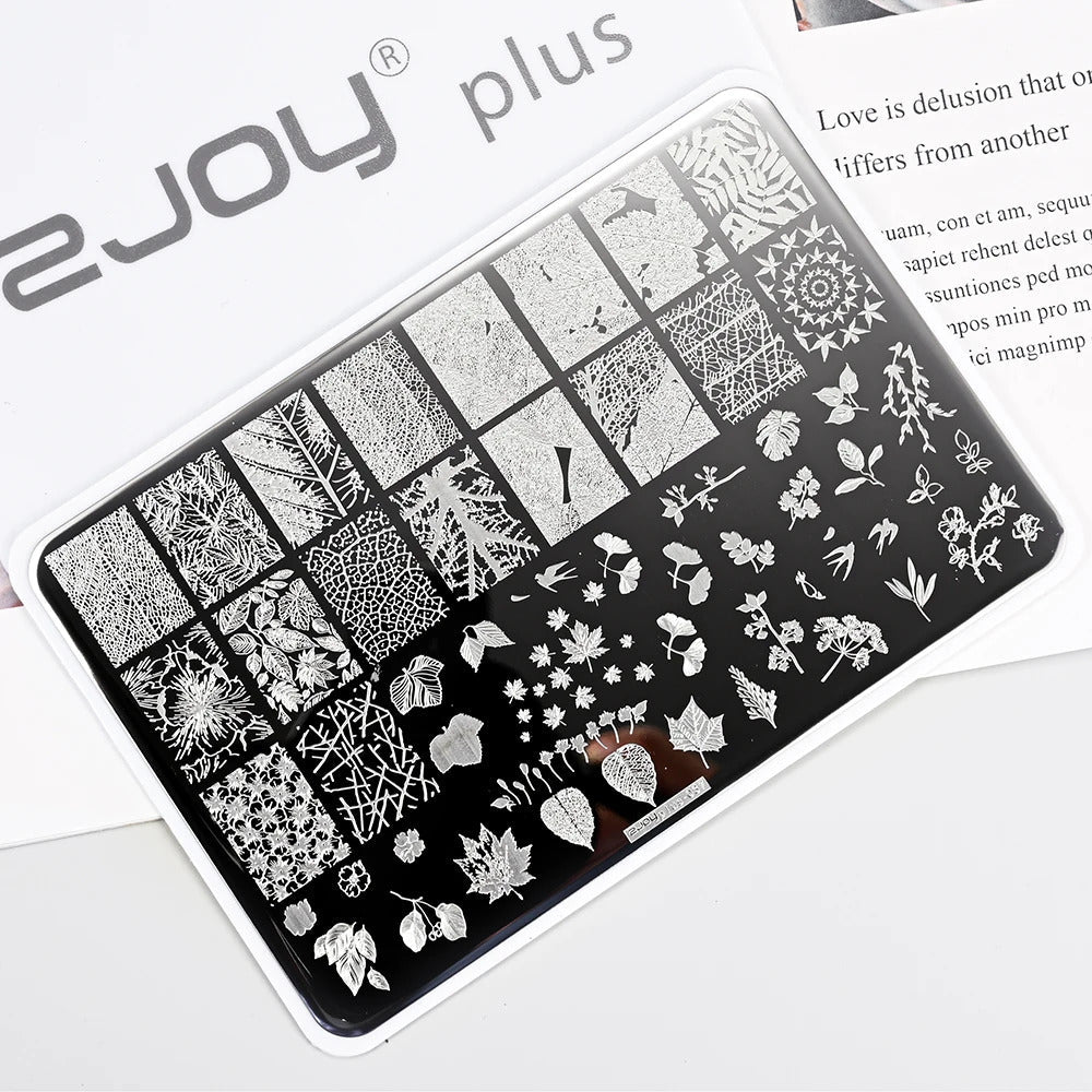 Large Geometry Nail Stamping Plates ·Animal & Line Designs, Thickened Template Mold for Nail Art Printing, Stencil Stamp Tool