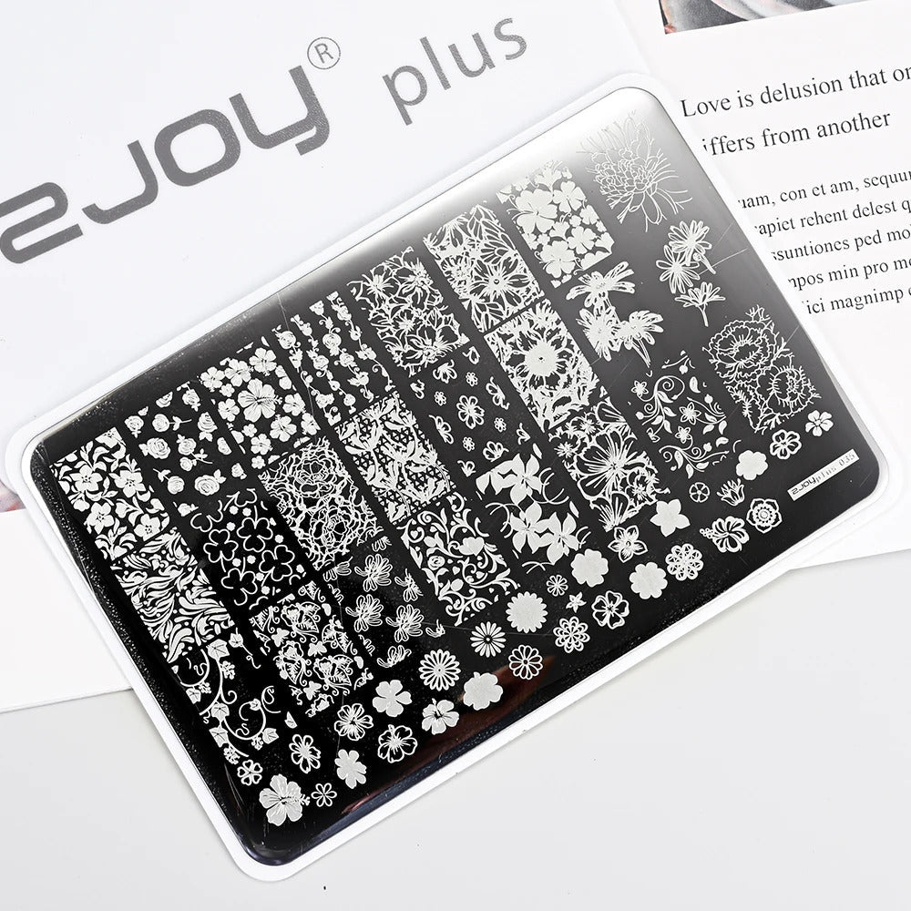 Large Geometry Nail Stamping Plates ·Animal & Line Designs, Thickened Template Mold for Nail Art Printing, Stencil Stamp Tool