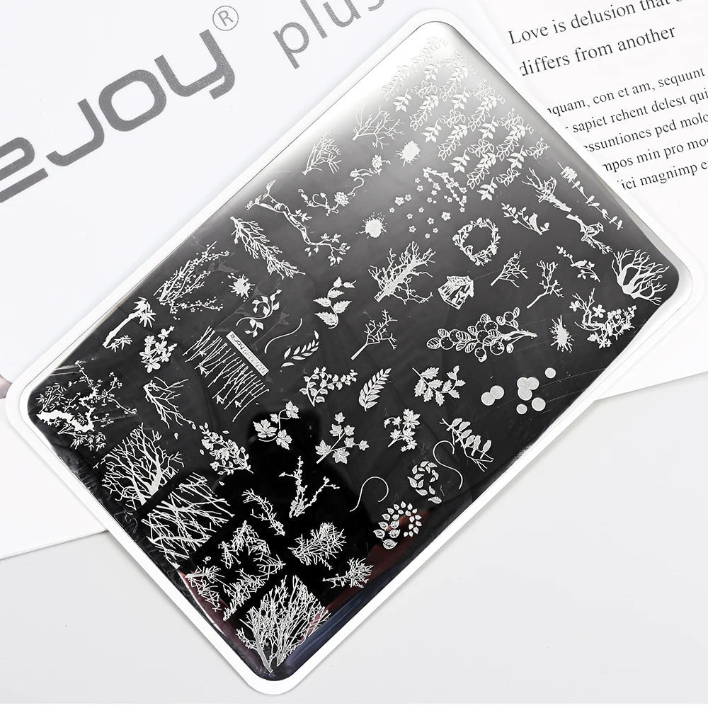 Large Geometry Nail Stamping Plates ·Animal & Line Designs, Thickened Template Mold for Nail Art Printing, Stencil Stamp Tool