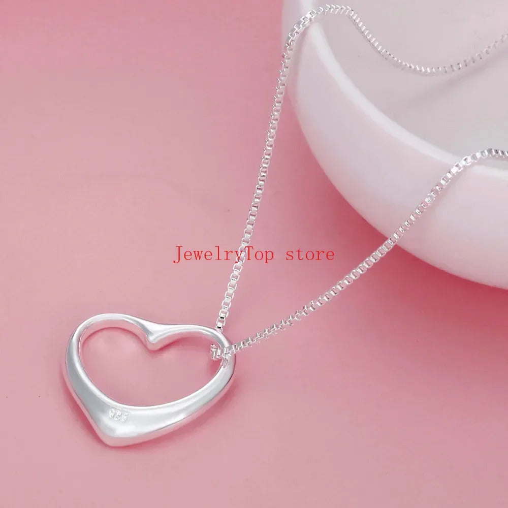 Fine 925 Sterling Silver Heart Bracelets & Necklaces for Women ·Fashion Designer Wedding & Engagement Sets, Christmas Gift, Wholesale