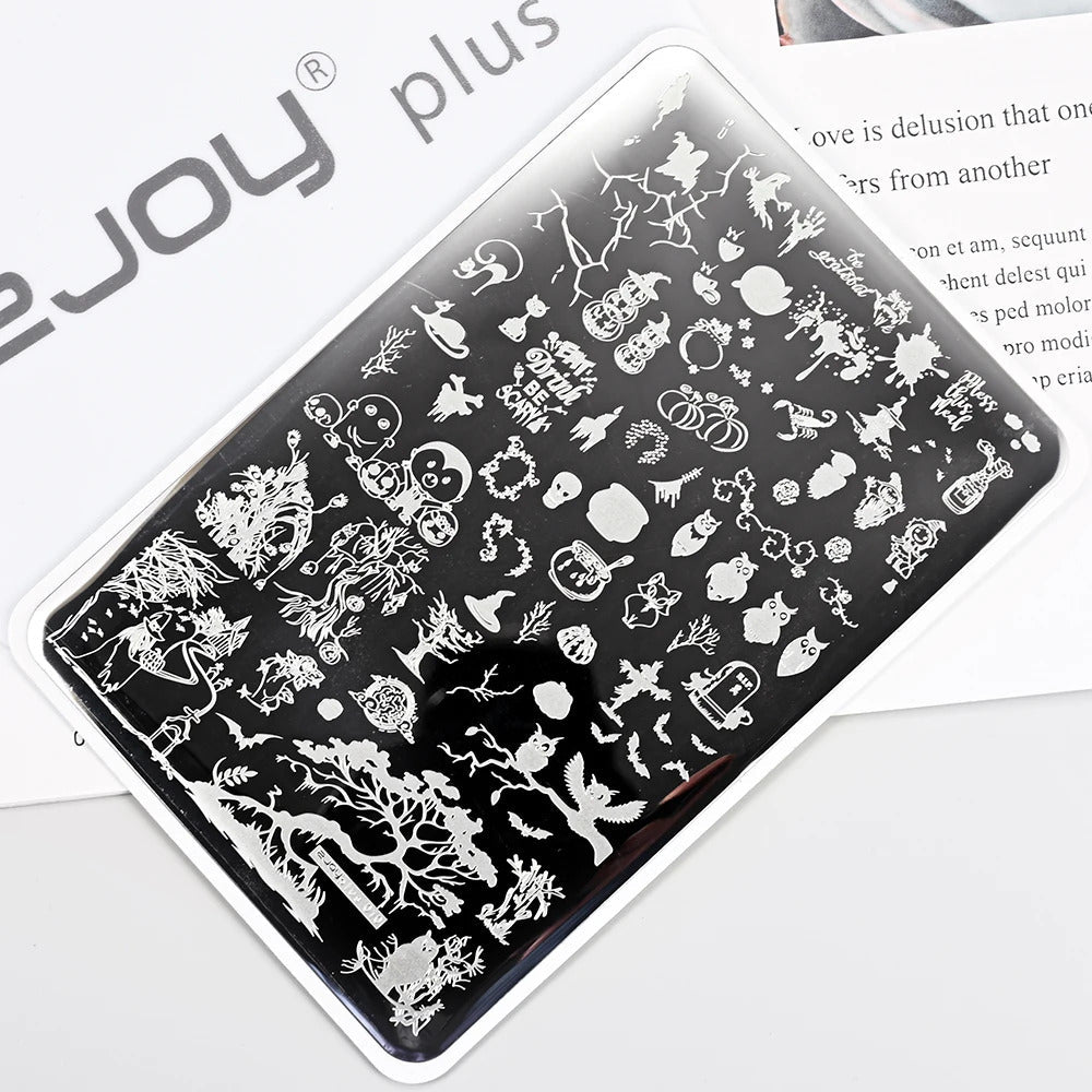 Large Geometry Nail Stamping Plates ·Animal & Line Designs, Thickened Template Mold for Nail Art Printing, Stencil Stamp Tool