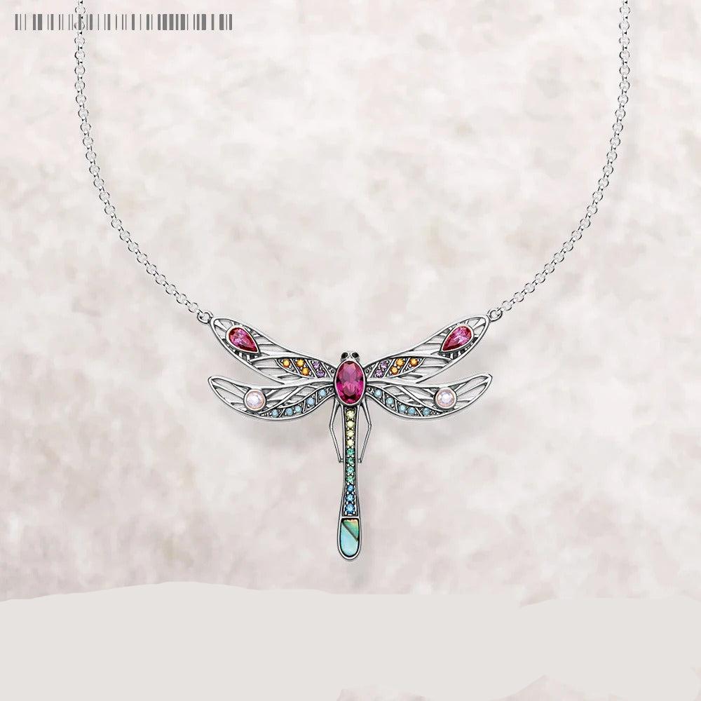 Playful Dragonfly Necklace with New Link Chain - 925 Sterling Silver Creative Fine Jewelry for Women