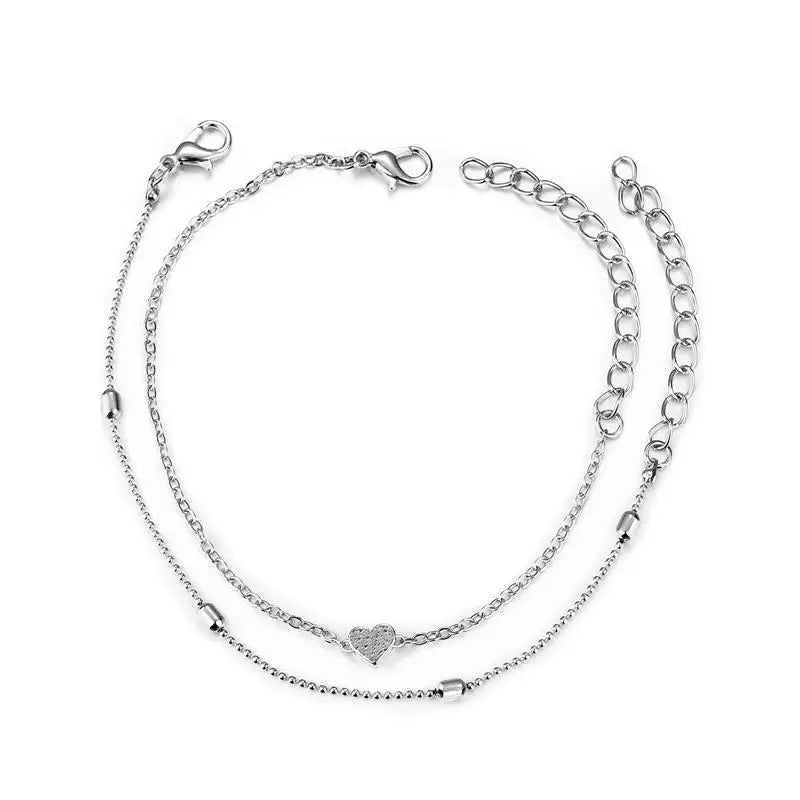 Shining Cubic Zirconia Chain Anklet for Women ·Fashion Ankle Bracelet for Sandals & Summer