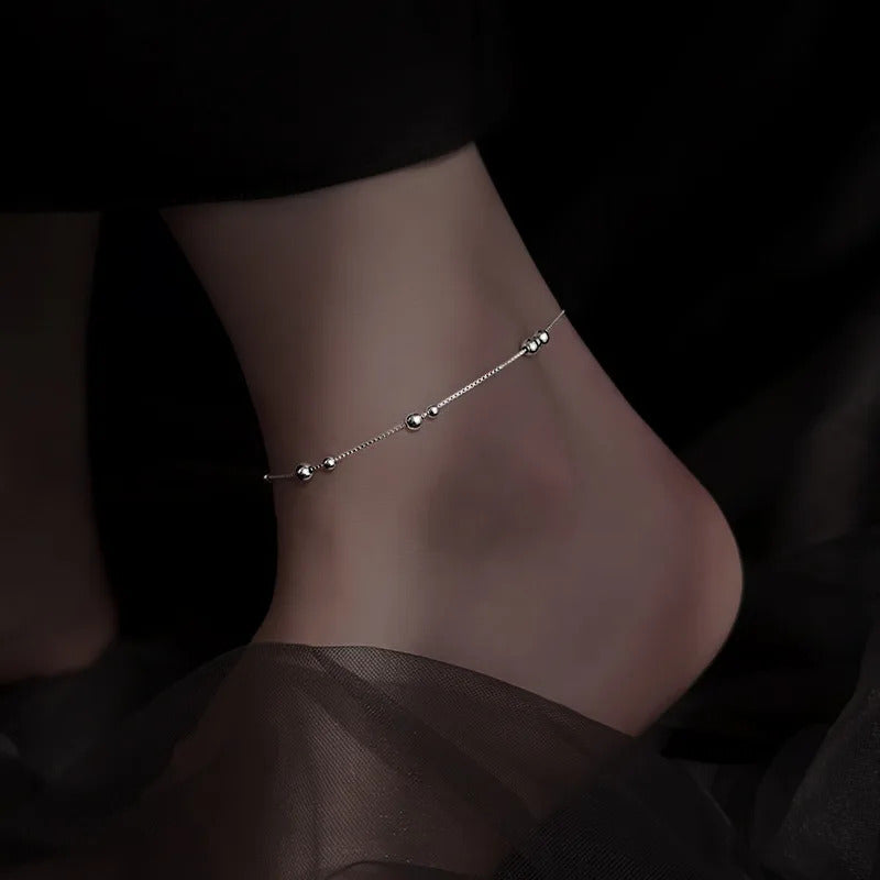 925 Sterling Silver Simple Temperament Anklet ·Elegant Fashion Jewelry for Women, Perfect Birthday Gift